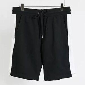 ASOS Black and  White Colorblock Jersey Drawstring Shorts - Size M